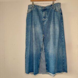 The Madi Front-Slit Denim Skirt by Pilcro